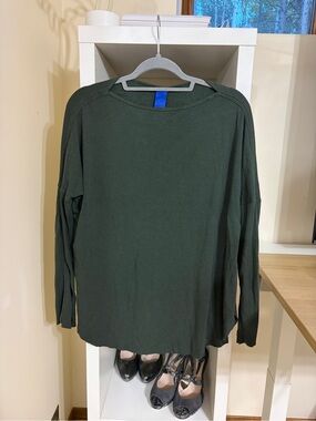 Kit and Ace Women's relaxed Crewneck Sweater - Deep Green